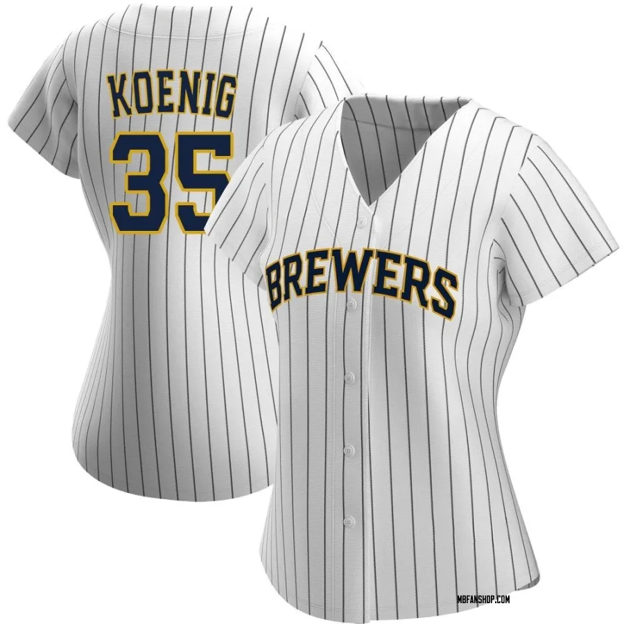 Replica Women's Jared Koenig Milwaukee Brewers Alternate Jersey - White/Navy