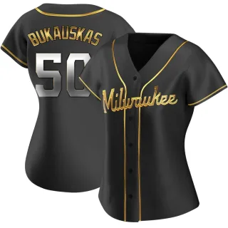 Replica Women's J.B. Bukauskas Milwaukee Brewers Alternate Jersey - Black Golden