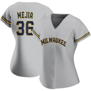 Replica Women's J.C. Mejia Milwaukee Brewers Road Jersey - Gray