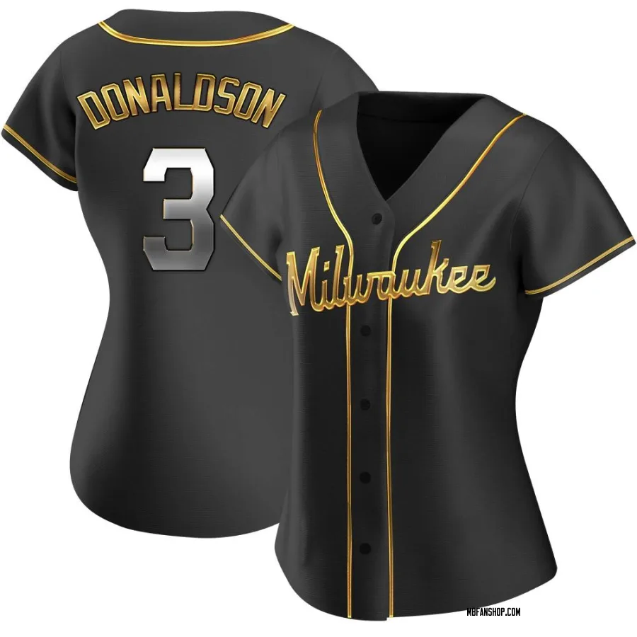 Replica Women's Josh Donaldson Milwaukee Brewers Alternate Jersey - Black Golden