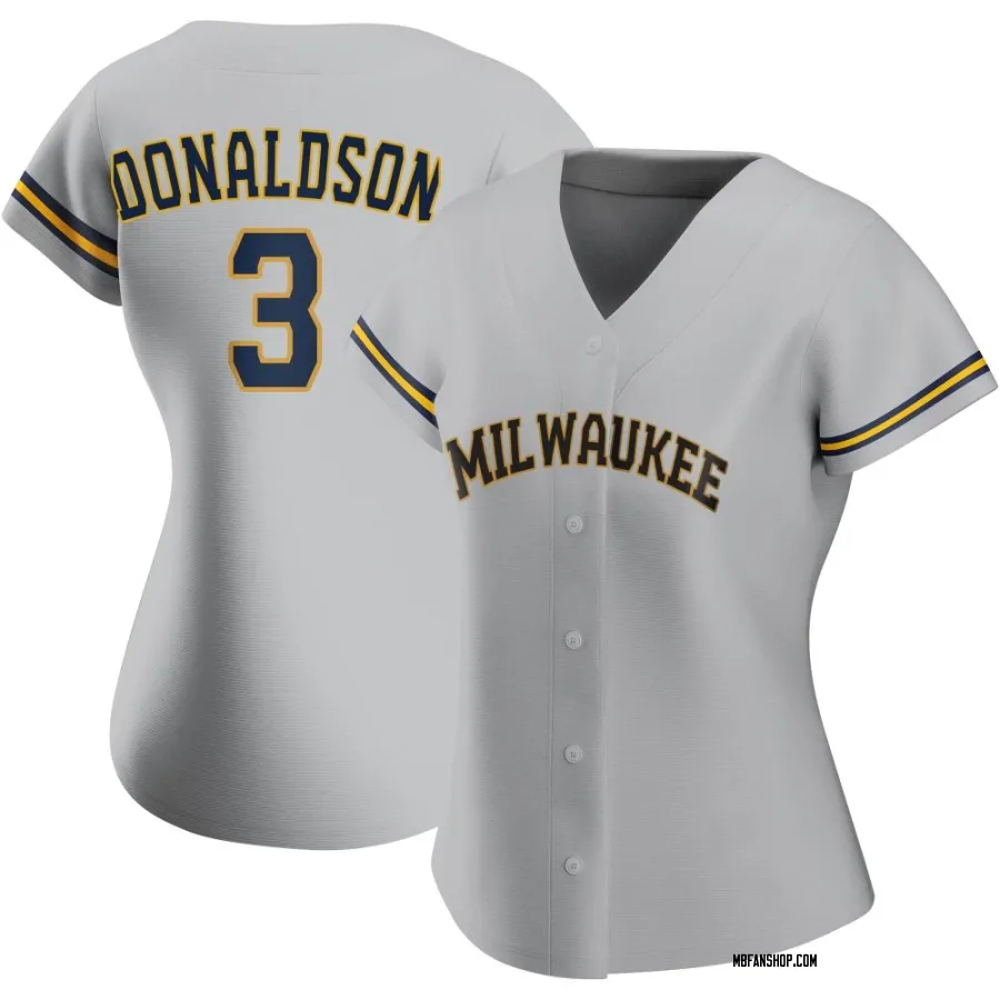 Replica Women's Josh Donaldson Milwaukee Brewers Road Jersey - Gray