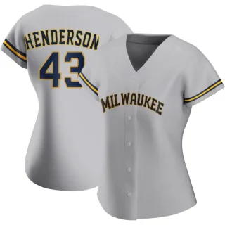 Replica Women's Logan Henderson Milwaukee Brewers Road Jersey - Gray