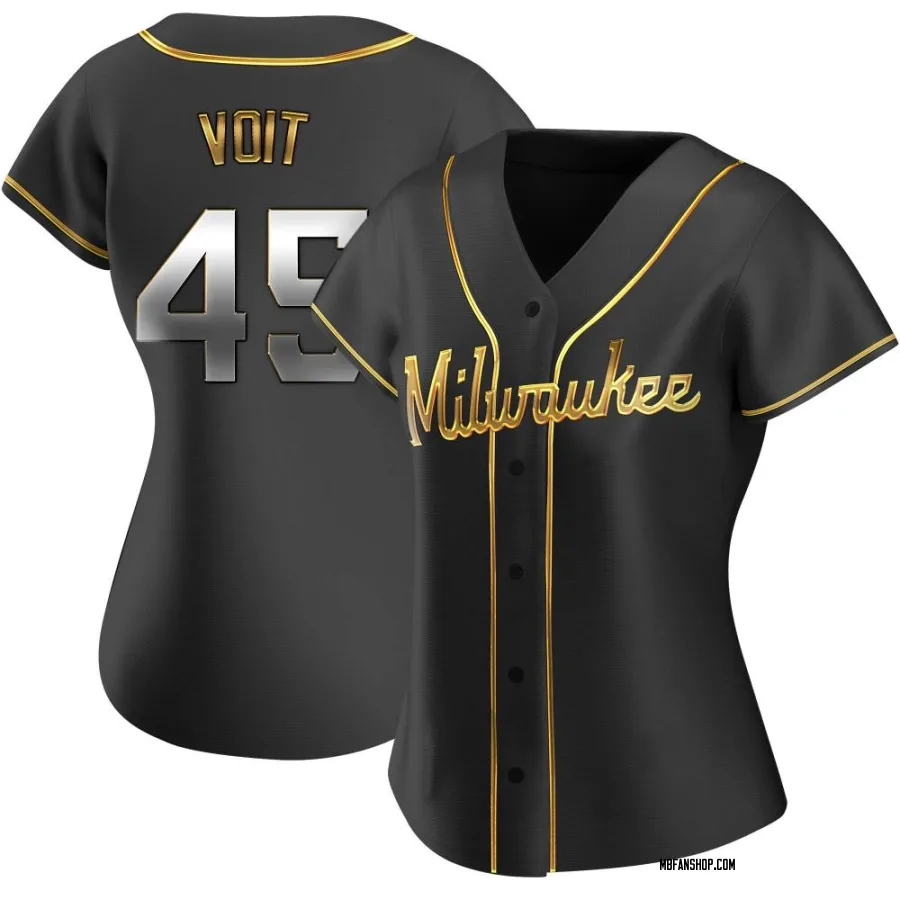 Replica Women's Luke Voit Milwaukee Brewers Alternate Jersey - Black Golden