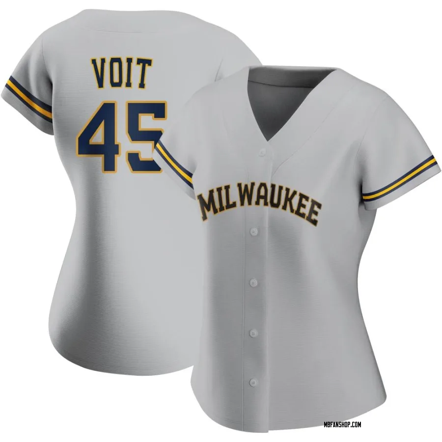 Replica Women's Luke Voit Milwaukee Brewers Road Jersey - Gray