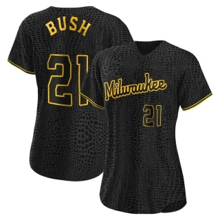Replica Women's Matt Bush Milwaukee Brewers Snake Skin City Jersey - Black