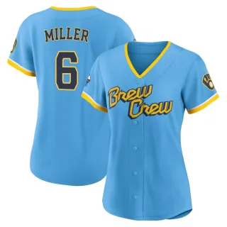 Replica Women's Owen Miller Milwaukee Brewers Powder 2022 City Connect Jersey - Blue