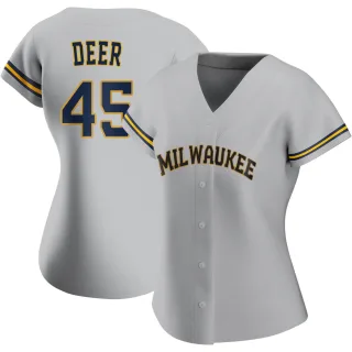 Replica Women's Rob Deer Milwaukee Brewers Road Jersey - Gray