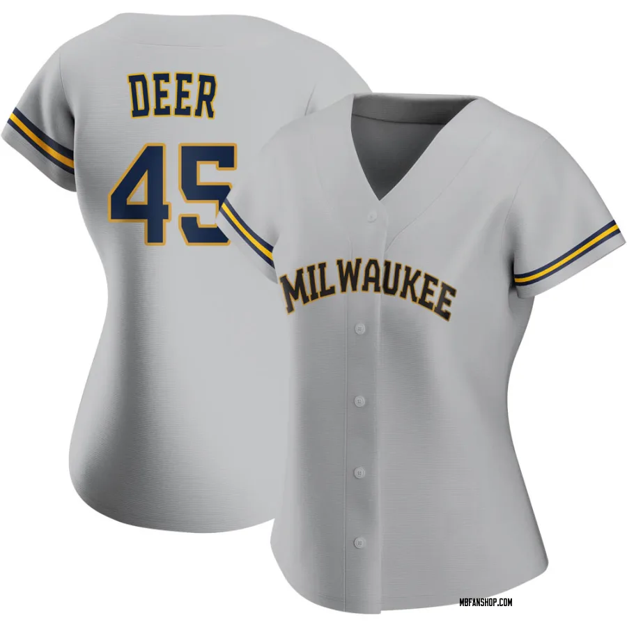Replica Women's Rob Deer Milwaukee Brewers Road Jersey - Gray