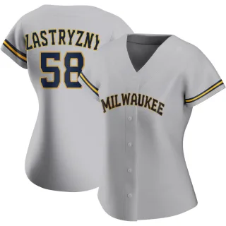 Replica Women's Rob Zastryzny Milwaukee Brewers Road Jersey - Gray