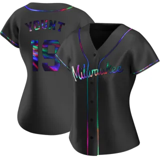 Replica Women's Robin Yount Milwaukee Brewers Alternate Jersey - Black Holographic