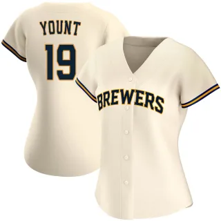 Replica Women's Robin Yount Milwaukee Brewers Home Jersey - Cream