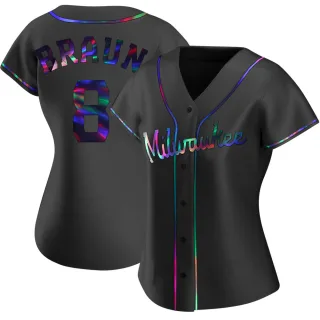 Replica Women's Ryan Braun Milwaukee Brewers Alternate Jersey - Black Holographic