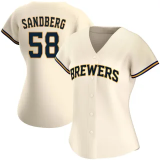 Replica Women's Ryan Sandberg Milwaukee Brewers Home Jersey - Cream