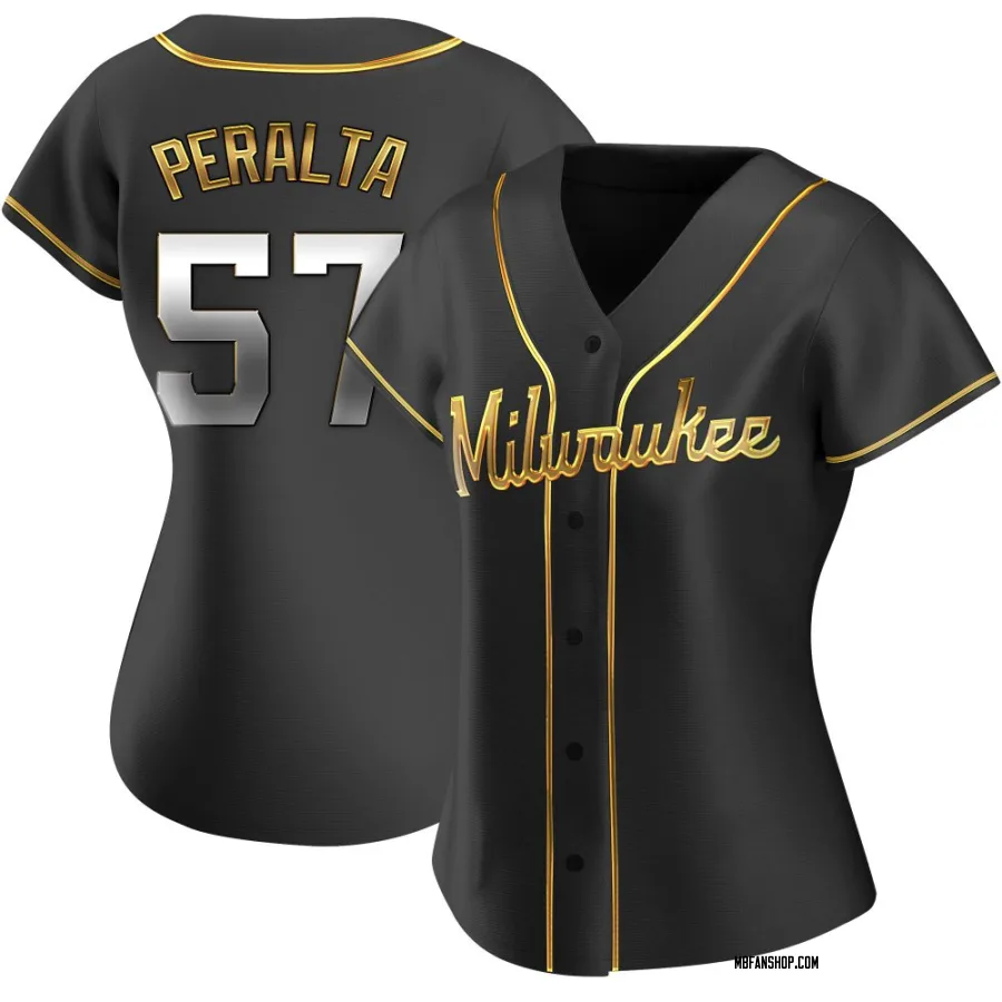 Replica Women's Sammy Peralta Milwaukee Brewers Alternate Jersey - Black Golden