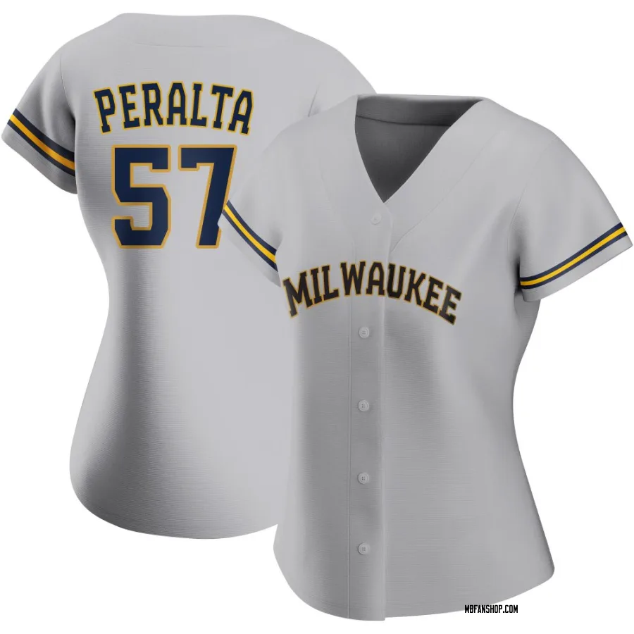 Replica Women's Sammy Peralta Milwaukee Brewers Road Jersey - Gray