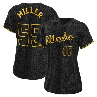 Replica Women's Shelby Miller Milwaukee Brewers Snake Skin City Jersey - Black