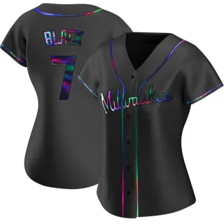 Replica Women's Tyler Black Milwaukee Brewers Alternate Jersey - Black Holographic