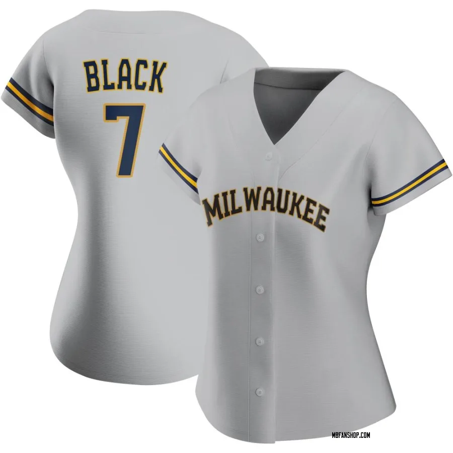Replica Women's Tyler Black Milwaukee Brewers Road Jersey - Gray