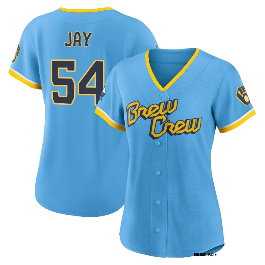 Replica Women's Tyler Jay Milwaukee Brewers Powder 2022 City Connect Jersey - Blue