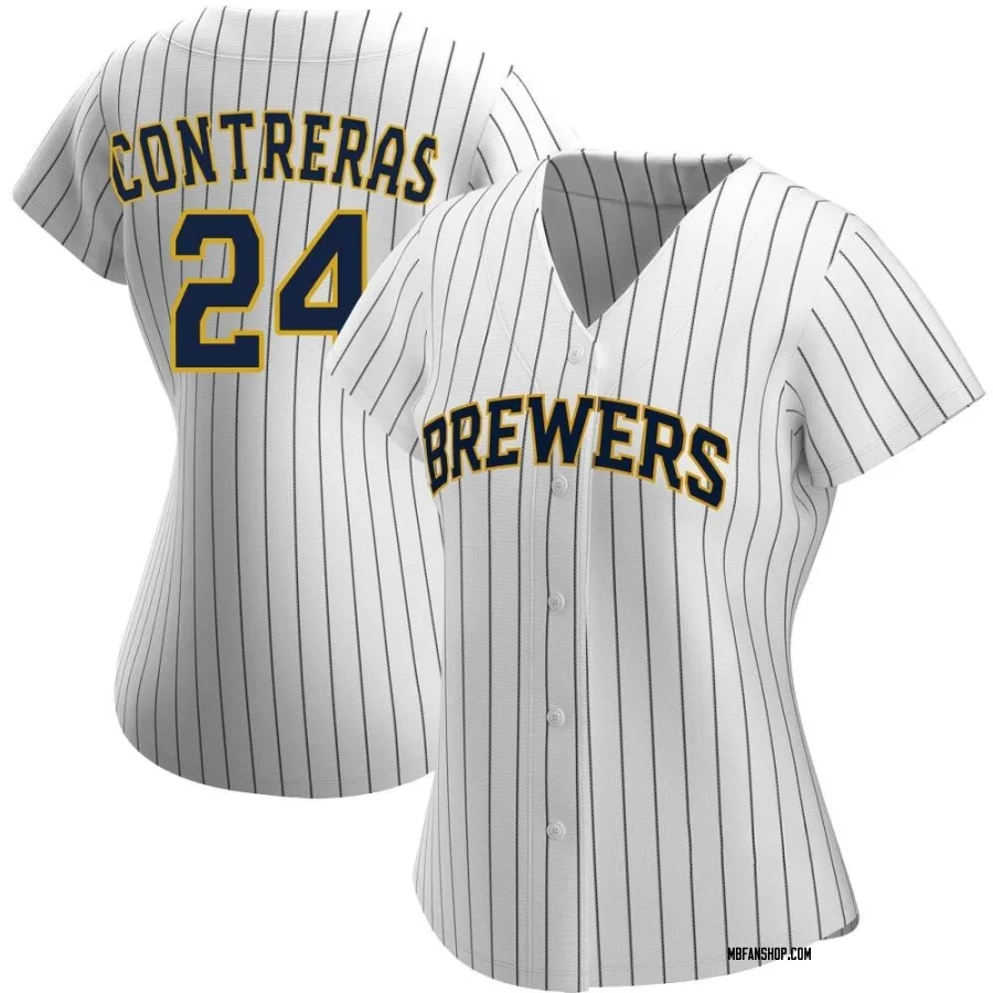Replica Women's William Contreras Milwaukee Brewers Alternate Jersey - White/Navy