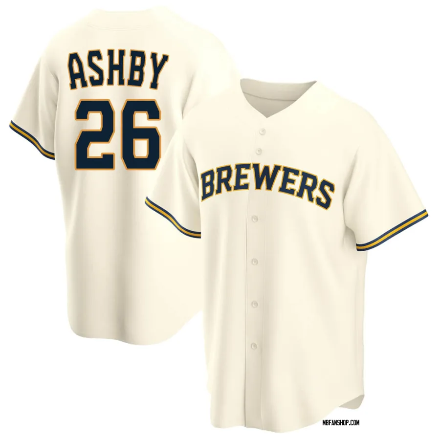 Replica Youth Aaron Ashby Milwaukee Brewers Home Jersey - Cream