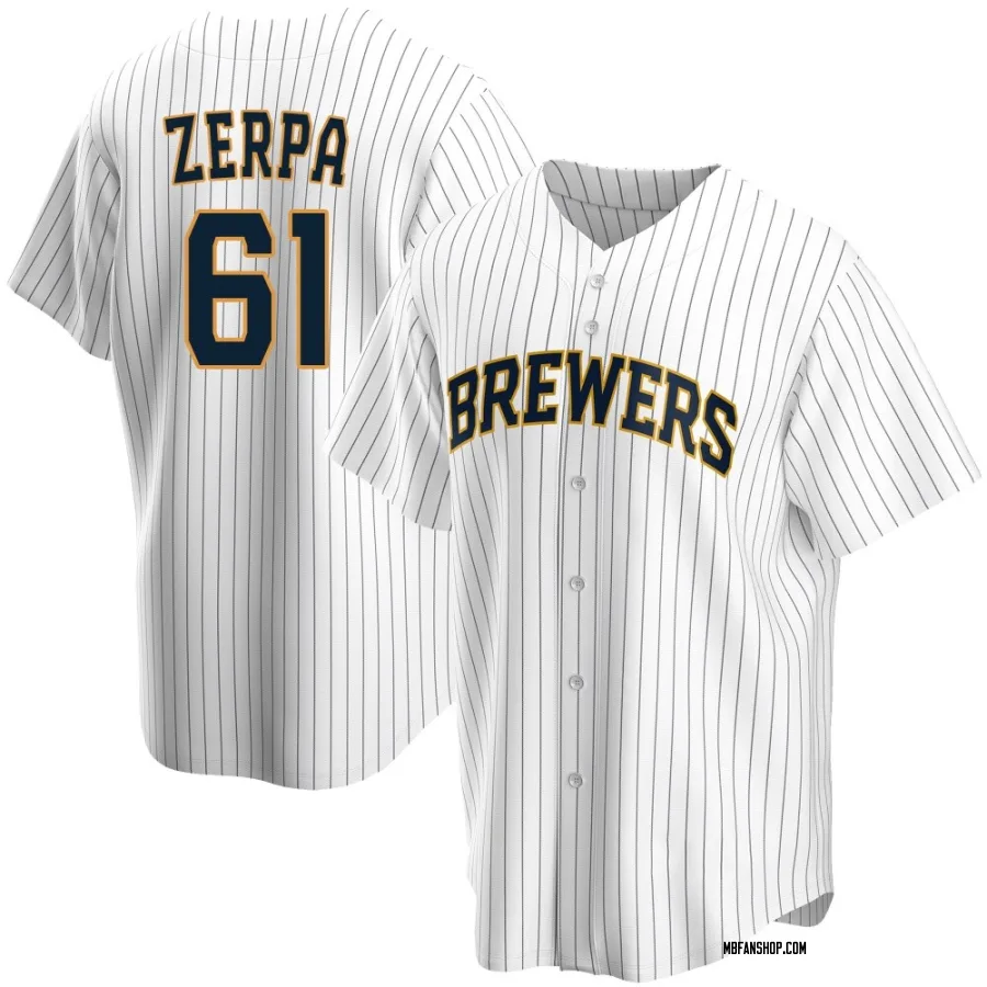 Replica Youth Angel Zerpa Milwaukee Brewers Home Jersey - White