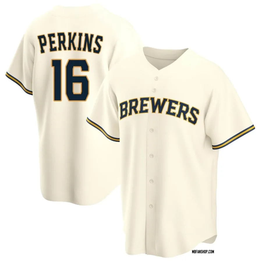 Replica Youth Blake Perkins Milwaukee Brewers Home Jersey - Cream
