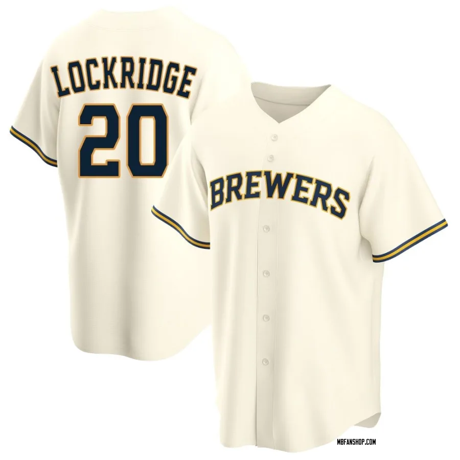 Replica Youth Brandon Lockridge Milwaukee Brewers Home Jersey - Cream