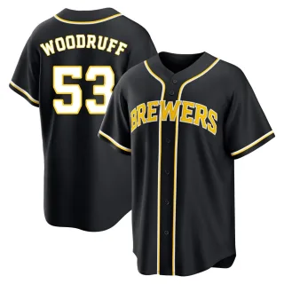Replica Youth Brandon Woodruff Milwaukee Brewers Fashion Out Jersey - Black