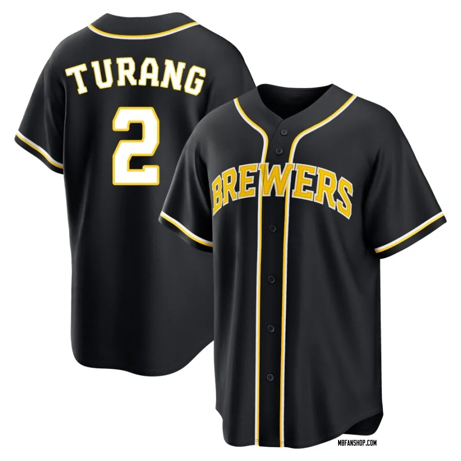 Replica Youth Brice Turang Milwaukee Brewers Fashion Out Jersey - Black