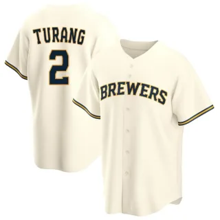 Replica Youth Brice Turang Milwaukee Brewers Home Jersey - Cream