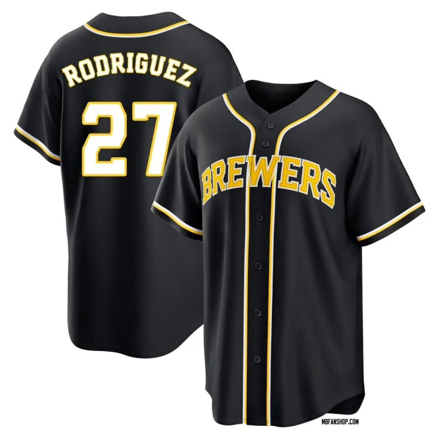 Replica Youth Carlos Rodriguez Milwaukee Brewers Fashion Out Jersey - Black