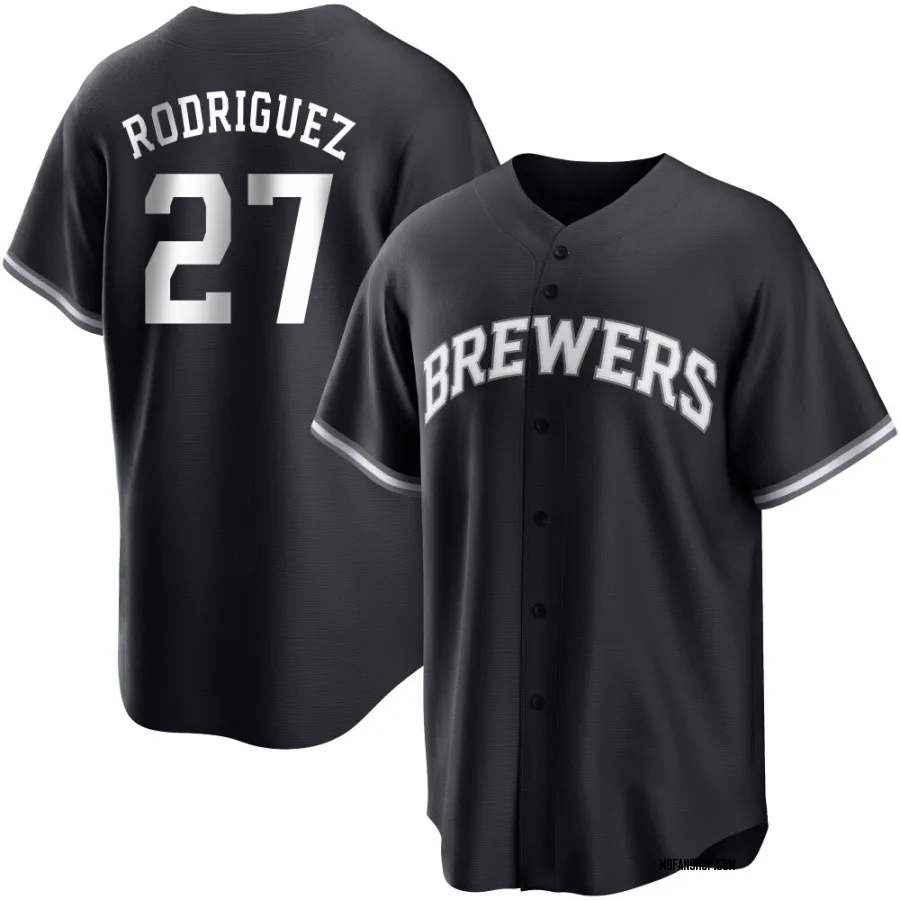 Replica Youth Carlos Rodriguez Milwaukee Brewers Jersey - Black/White