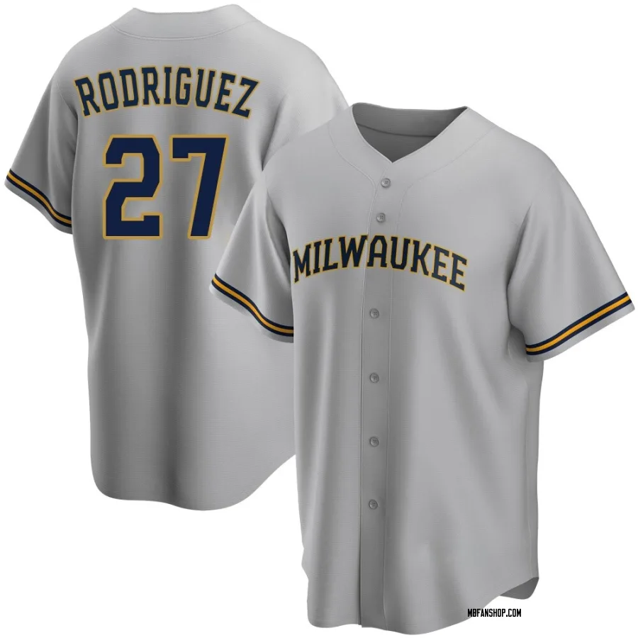 Replica Youth Carlos Rodriguez Milwaukee Brewers Road Jersey - Gray
