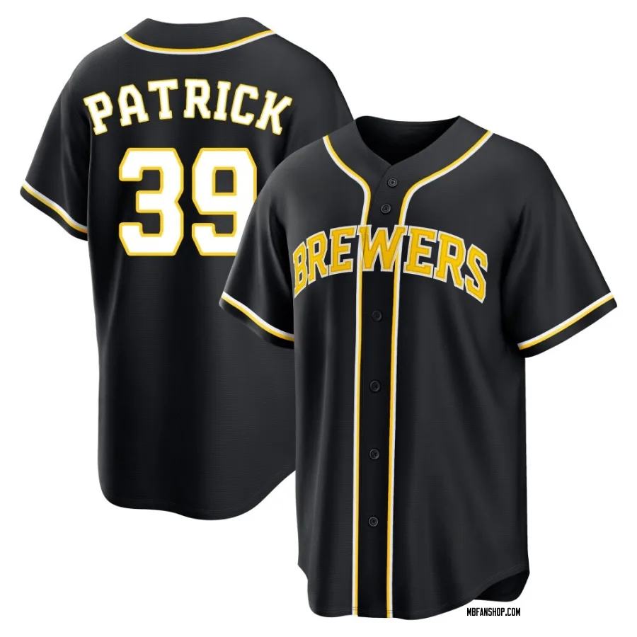 Replica Youth Chad Patrick Milwaukee Brewers Fashion Out Jersey - Black