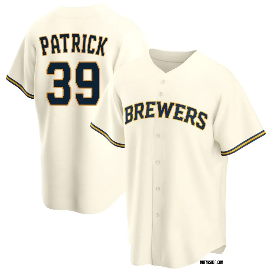 Replica Youth Chad Patrick Milwaukee Brewers Home Jersey - Cream