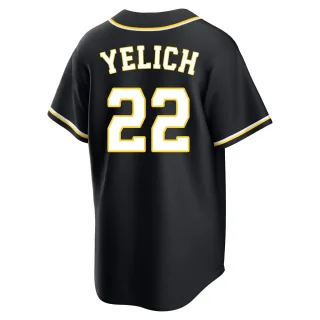 Replica Youth Christian Yelich Milwaukee Brewers Fashion Out Jersey - Black