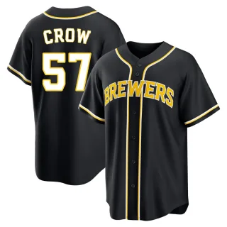 Replica Youth Coleman Crow Milwaukee Brewers Fashion Out Jersey - Black