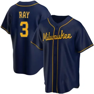 Replica Youth Corey Ray Milwaukee Brewers Alternate Jersey - Navy