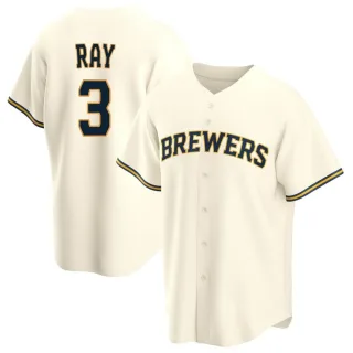 Replica Youth Corey Ray Milwaukee Brewers Home Jersey - Cream
