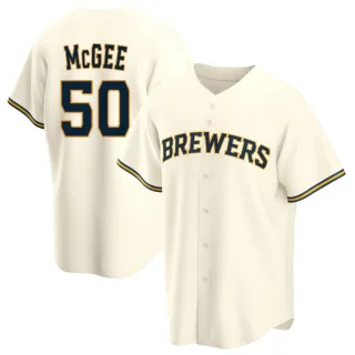 Replica Youth Easton McGee Milwaukee Brewers Home Jersey - Cream