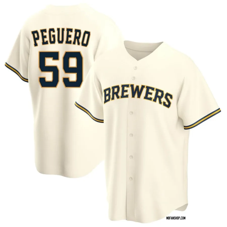 Replica Youth Elvis Peguero Milwaukee Brewers Home Jersey - Cream