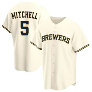 Replica Youth Garrett Mitchell Milwaukee Brewers Home Jersey - Cream