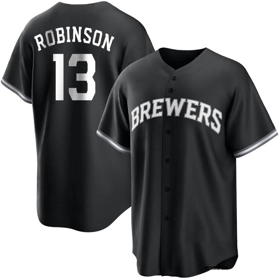 Replica Youth Glenn Robinson Milwaukee Brewers Jersey - Black/White