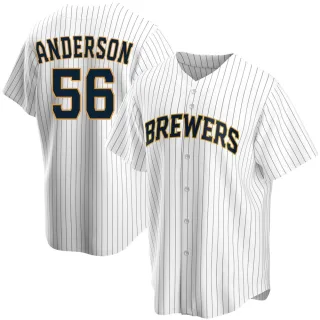 Replica Youth Grant Anderson Milwaukee Brewers Home Jersey - White
