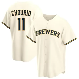 Replica Youth Jackson Chourio Milwaukee Brewers Home Jersey - Cream