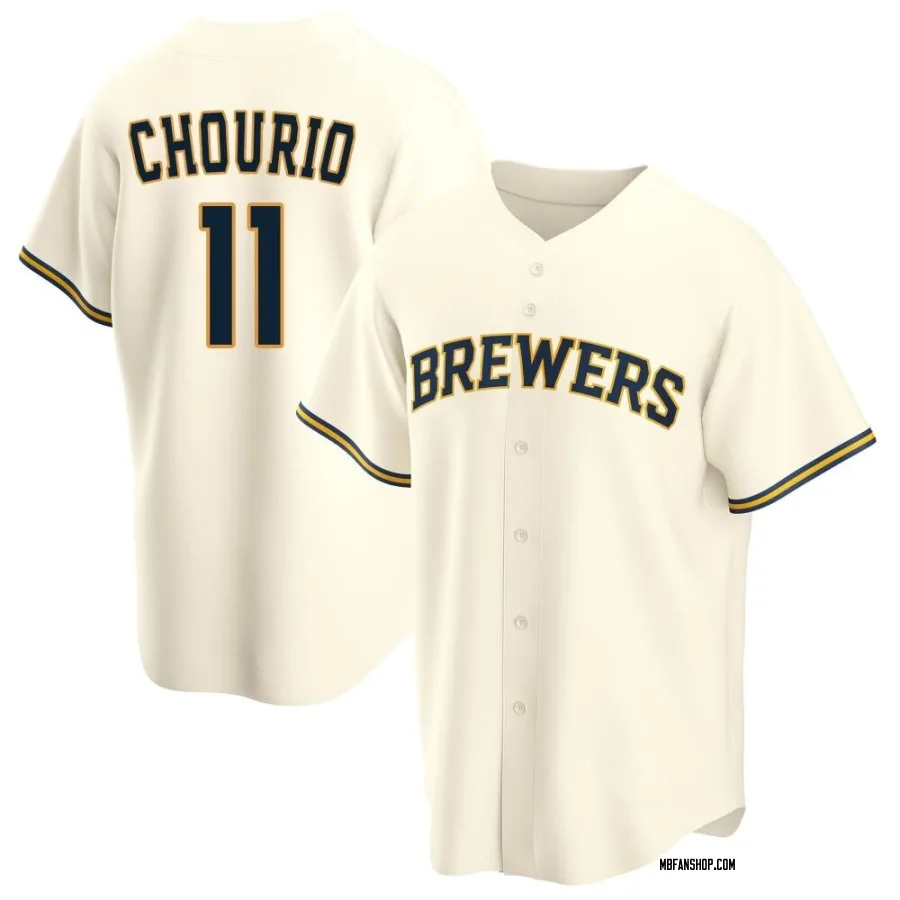 Replica Youth Jackson Chourio Milwaukee Brewers Home Jersey - Cream