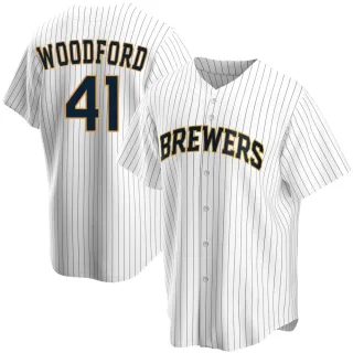 Replica Youth Jake Woodford Milwaukee Brewers Home Jersey - White