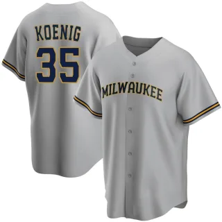 Replica Youth Jared Koenig Milwaukee Brewers Road Jersey - Gray