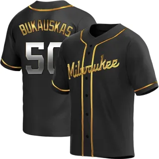 Replica Youth J.B. Bukauskas Milwaukee Brewers Alternate Jersey - Black Golden